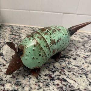 Rustic Metal Armadillo Decor